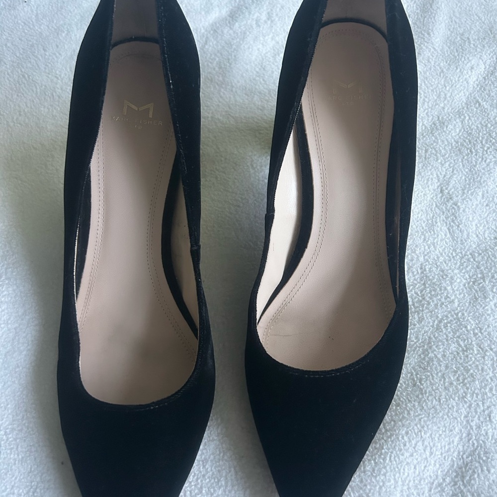 Marc Fisher Black Suede Heels